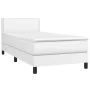 Boxspringbett und LED-Matratze aus weißem Kunstleder 90x190 cm von vidaXL, Betten und Lattenroste - Ref: Foro24-3134136, Prei...