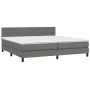 Boxspringbett mit Matratze und LED-grauem Kunstleder 200x200 cm von vidaXL, Betten und Lattenroste - Ref: Foro24-3134127, Pre...