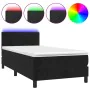 Box spring bed with mattress and LED black velvet 80x200 cm by vidaXL, Beds and slatted bases - Ref: Foro24-3134251, Price: 2...