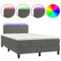 Boxspringbett mit Matratze und dunkelgrauem LED-Samt 120x200 cm von vidaXL, Betten und Lattenroste - Ref: Foro24-3134394, Pre...