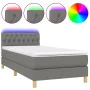 Boxspringbett mit Matratze und dunkelgrauem LED-Stoff 90x190 cm von vidaXL, Betten und Lattenroste - Ref: Foro24-3133918, Pre...