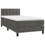 Boxspringbett mit Matratze und dunkelgrauem LED-Samt 90x190 cm von vidaXL, Betten und Lattenroste - Ref: Foro24-3134616, Prei...