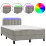 Boxspringbett mit Matratze und hellgrauem LED-Samt 120x200 cm von vidaXL, Betten und Lattenroste - Ref: Foro24-3134633, Preis...