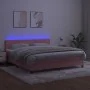 Boxspringbett mit Matratze und LED-Rosa-Samt 180x200 cm von vidaXL, Betten und Lattenroste - Ref: Foro24-3134422, Preis: 508,...