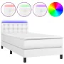 Boxspringbett und LED-Matratze aus weißem Kunstleder 90x200 cm von vidaXL, Betten und Lattenroste - Ref: Foro24-3134202, Prei...