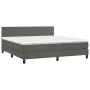 Boxspringbett mit Matratze und dunkelgrauem LED-Samt 160x200 cm von vidaXL, Betten und Lattenroste - Ref: Foro24-3134292, Pre...