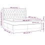 Boxspringbett mit Matratze und LED-Leuchten taupegrauer Stoff 160x200 cm von vidaXL, Betten und Lattenroste - Ref: Foro24-313...