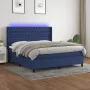 Boxspringbettmatratze und LED-Leuchten aus blauem Stoff 180x200 cm von vidaXL, Betten und Lattenroste - Ref: Foro24-3138579, ...