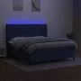 Boxspringbettmatratze und LED-Leuchten aus blauem Stoff 180x200 cm von vidaXL, Betten und Lattenroste - Ref: Foro24-3138579, ...