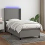 Boxspringbettmatratze und LED-Leuchten dunkelgrauer Stoff 80x200 cm von vidaXL, Betten und Lattenroste - Ref: Foro24-3138110,...