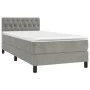 Boxspringbett mit Matratze und hellgrauem LED-Samt 90x200 cm von vidaXL, Betten und Lattenroste - Ref: Foro24-3134561, Preis:...