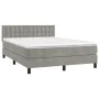 Boxspringbett mit Matratze und hellgrauem LED-Samt 140x200 cm von vidaXL, Betten und Lattenroste - Ref: Foro24-3134645, Preis...