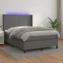 Boxspringbett mit Matratze und LED-grauem Kunstleder 140x200 cm von vidaXL, Betten und Lattenroste - Ref: Foro24-3139269, Pre...