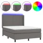 Boxspringbett mit Matratze und LED-grauem Kunstleder 140x200 cm von vidaXL, Betten und Lattenroste - Ref: Foro24-3139269, Pre...