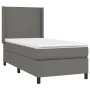 Cama box spring y colchón LED cuero sintético gris 90x190 cm de vidaXL, Camas y somieres - Ref: Foro24-3139239, Precio: 391,4...