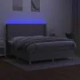 Boxspringbettmatratze und LED-Leuchten hellgrauer Stoff 180x200 cm von vidaXL, Betten und Lattenroste - Ref: Foro24-3138733, ...