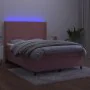 Boxspringbett mit Matratze und LED-Rosa-Samt 140x200 cm von vidaXL, Betten und Lattenroste - Ref: Foro24-3139450, Preis: 552,...