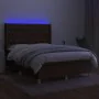 Box spring bed mattress LED lights dark brown fabric 140x200cm by vidaXL, Beds and slatted bases - Ref: Foro24-3139120, Price...