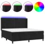 Boxspringbett mit Matratze und LED-Samt in Schwarz, 160 x 200 cm von vidaXL, Betten und Lattenroste - Ref: Foro24-3139693, Pr...