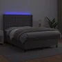 Boxspringbett mit Matratze und LED-grauem Kunstleder 140x200 cm von vidaXL, Betten und Lattenroste - Ref: Foro24-3139389, Pre...