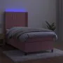 Boxspringbett mit Matratze und LED-Rosa-Samt 90x190 cm von vidaXL, Betten und Lattenroste - Ref: Foro24-3139660, Preis: 365,6...