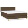 Box spring bed with dark brown fabric mattress 140x200 cm by vidaXL, Beds and slatted bases - Ref: Foro24-3140460, Price: 421...