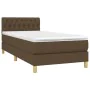 Box spring bed with dark brown fabric mattress 100x200 cm by vidaXL, Beds and slatted bases - Ref: Foro24-3140836, Price: 334...