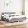 Box spring bed with light gray fabric mattress 180x200 cm by vidaXL, Beds and slatted bases - Ref: Foro24-3140873, Price: 550...