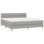 Box spring bed with light gray fabric mattress 180x200 cm by vidaXL, Beds and slatted bases - Ref: Foro24-3140873, Price: 550...