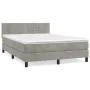 Box spring bed with light gray velvet mattress 140x200 cm by vidaXL, Beds and slatted bases - Ref: Foro24-3141305, Price: 432...