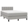 Box spring bed with light gray fabric mattress 120x200 cm by vidaXL, Beds and slatted bases - Ref: Foro24-3140361, Price: 381...