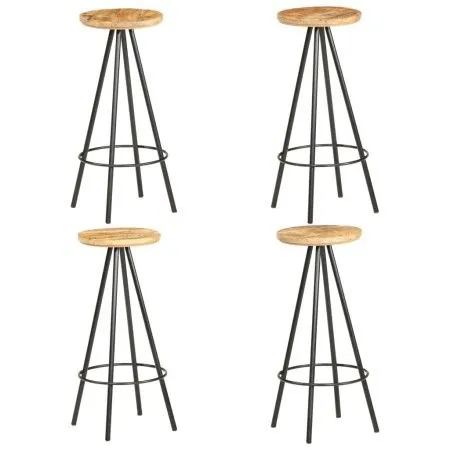 Kitchen stools 4 units rough mango wood by vidaXL, Kitchen stools - Ref: Foro24-286615, Price: 249,05 €, Discount: %
