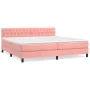 Box spring bed with pink velvet mattress 200x200 cm by vidaXL, Beds and slatted bases - Ref: Foro24-3141508, Price: 573,94 €,...