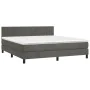 Box spring bed with dark gray velvet mattress 160x200 cm by vidaXL, Beds and slatted bases - Ref: Foro24-3141432, Price: 486,...