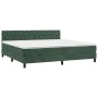 Box spring bed with dark green velvet mattress 200x200 cm by vidaXL, Beds and slatted bases - Ref: Foro24-3141506, Price: 619...