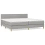 Box spring bed with light gray fabric mattress 200x200 cm by vidaXL, Beds and slatted bases - Ref: Foro24-3140641, Price: 564...