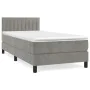 Box spring bed with light gray velvet mattress 90x190 cm by vidaXL, Beds and slatted bases - Ref: Foro24-3141401, Price: 299,...