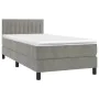 Box spring bed with light gray velvet mattress 90x190 cm by vidaXL, Beds and slatted bases - Ref: Foro24-3141401, Price: 299,...