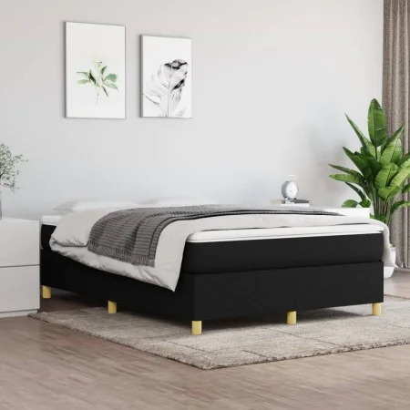 Box spring bed with black fabric mattress 140x200 cm by vidaXL, Beds and slatted bases - Ref: Foro24-3144524, Price: 415,74 €...