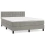 Boxspringbett mit hellgrauer Samtmatratze 140x200 cm von vidaXL, Betten und Lattenroste - Ref: Foro24-3141545, Preis: 445,98 ...