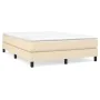 Box spring bed with cream fabric mattress 140x200 cm by vidaXL, Beds and slatted bases - Ref: Foro24-3144082, Price: 395,39 €...