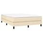 Box spring bed with cream fabric mattress 140x200 cm by vidaXL, Beds and slatted bases - Ref: Foro24-3144082, Price: 395,39 €...