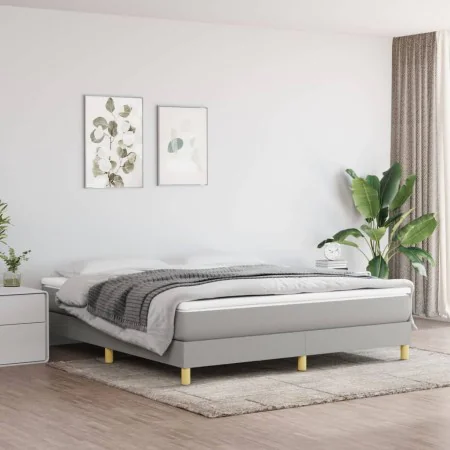 Box spring bed with light gray fabric mattress 160x200 cm by vidaXL, Beds and slatted bases - Ref: Foro24-3144183, Price: 432...