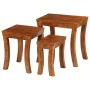 Stackable tables 3 pieces solid brown acacia wood 50x35x50 cm by vidaXL, Side tables - Ref: Foro24-246101, Price: 211,41 €, D...