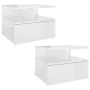 Mesita de noche flotante 2 uds madera blanco brillo 40x31x27 cm de vidaXL, Mesitas de noche - Ref: Foro24-800418, Precio: 58,...