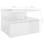 Mesita de noche flotante 2 uds madera blanco brillo 40x31x27 cm de vidaXL, Mesitas de noche - Ref: Foro24-800418, Precio: 58,...