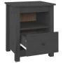 Solid gray pine wood bedside table 40x35x49 cm by vidaXL, Nightstands - Ref: Foro24-813713, Price: 49,39 €, Discount: %