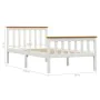 Solid white pine wood bed frame 90x200 cm by vidaXL, Beds and slatted bases - Ref: Foro24-283244, Price: 156,07 €, Discount: %