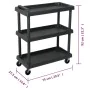 Workshop tool cart 3 levels PP black 75x37.5x92cm by vidaXL, Cargo forklifts - Ref: Foro24-151828, Price: 97,63 €, Discount: %