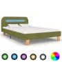 Bed frame with LED green fabric 120x200 cm by vidaXL, Beds and slatted bases - Ref: Foro24-280907, Price: 184,39 €, Discount: %